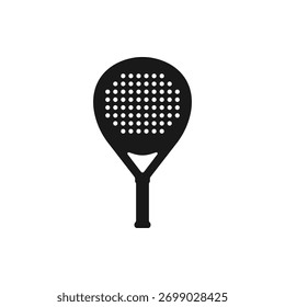 Padel Racket Silhouette, pode usar para pictograma, logotipo, aplicativos, notícias do esporte, site, ícone, símbolo, sinal ou elemento gráfico do projeto. Ilustração de vetor