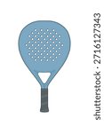 Padel racket vector for sport equipment, paddle tennis, training, competition, and athletic design.