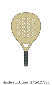 Vector de raqueta de pádel para equipamiento deportivo, pádel, entrenamiento, competición y diseño deportivo.
