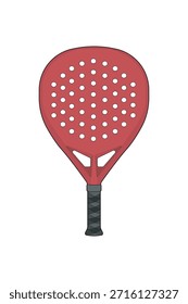 Vector de raqueta de pádel para equipamiento deportivo, pádel, entrenamiento, competición y diseño deportivo.