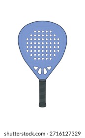 Vector de raqueta de pádel para equipamiento deportivo, pádel, entrenamiento, competición y diseño deportivo.
