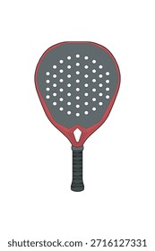 Vector de raqueta de pádel para equipamiento deportivo, pádel, entrenamiento, competición y diseño deportivo.