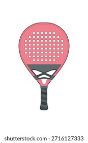 Vector de raqueta de pádel para equipamiento deportivo, pádel, entrenamiento, competición y diseño deportivo.