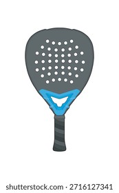 Vector de raqueta de pádel para equipamiento deportivo, pádel, entrenamiento, competición y diseño deportivo.