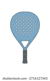 Vector de raqueta de pádel para equipamiento deportivo, pádel, entrenamiento, competición y diseño deportivo.