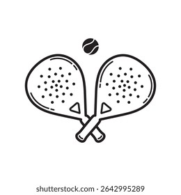 Padel Rackets and Ball Symbol Icon, Sport Tennis Padel Logo Icon Vector Image, Padel Tennis Sport Symbol logo sign Illustration Image.