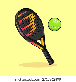 Padel raquetas y bolas ilustración diseño de Vector