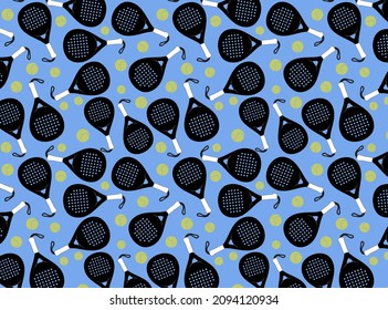 padel rackets and balls pattern seamless