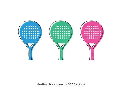 raquetes padel conjunto colorido vetor de design