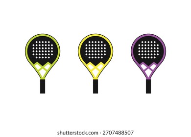 raquetes padel conjunto colorido vetor de design