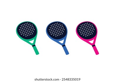 padel rackets set design vector