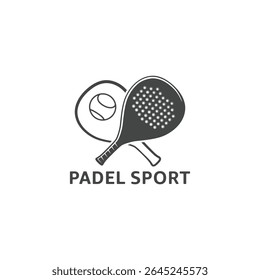 Ícone de esporte Padel, gráfico de esporte de tênis Padel, logotipo de esporte Paddle, logotipo de tênis Paddle, logotipo de bola de raquete Paddle, ícone de raquete Paddle. 