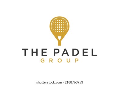 Padel sport racket logo design icon symbol illustration tennis paddle