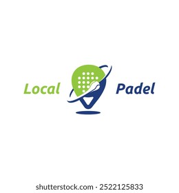 logotipo de vetor de localização de esportes de padel