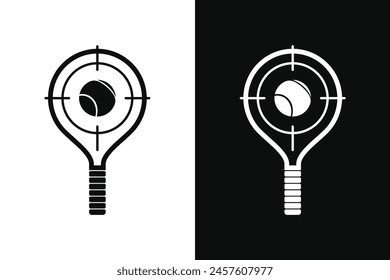 Padel target logo padel Racket with ball logo design vector
