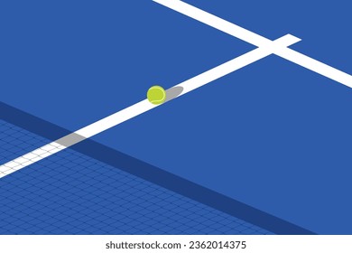 pista de pádel y pelota en la línea. Vector de diseño de fondo de página