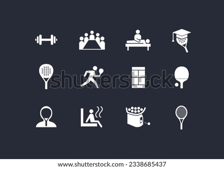 Padel tennis icon set. Padel event, tournament, training icon set symbol vector