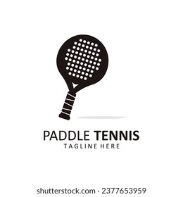 Padel Tennis Illustration with Vector Concept. Tennis Sport Logo Icon.