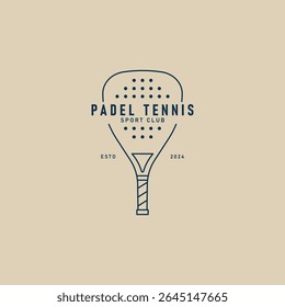 padel tennis logo line art, icon symbol vector illustration design minimalist