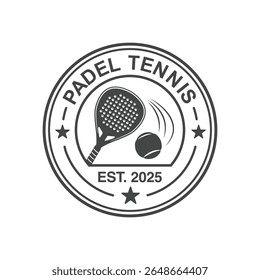 Padel Tennis Logo Vector On White Background, Padel Tennis Racket Icon, Padel Tennis Racket Logo, Padel Tennis Vector.
