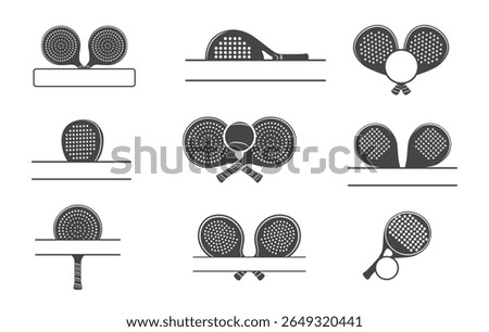 Padel Tennis Monogram Logo, Crossed Paddle Tennis Racket Vector, Paddle Tennis Monogram, Crossed Logo, Crossed Paddle Logo.  