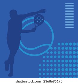 Padel tennis player silhouette background design vector