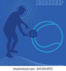 Padel tennis player silhouette background design vector