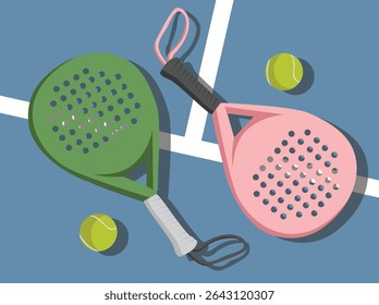 padel tennis racket and ball