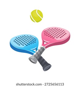 Diseño de raqueta de pádel y Vector de pelota. Ilustración vectorial realista moderna del tenis del pádel aislada en el fondo blanco