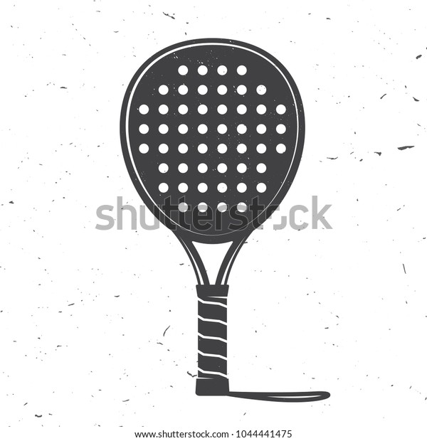 パデルテニスラケットのアイコン ベクターイラスト 白い背景にテニスラケットのシルエット のベクター画像素材 ロイヤリティフリー