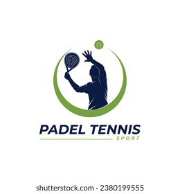 Padel Tennis Sport Silhouette Logo Designs Template	