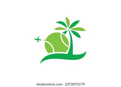 Padel tennis travel logo design vector