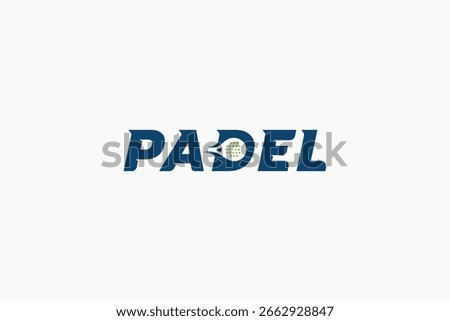 Padel text logo template with racket on letter D. It's great for clubs, courts, padel shops, etc.
