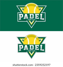 Padelball sport logo design vector illustration