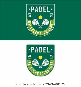 Padelball sport logo design vector illustration