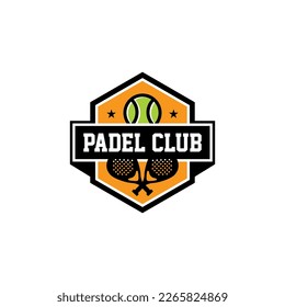 Padell badge logo in modern minimalist style. padel club logo