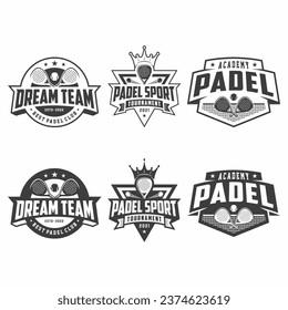 Logo de Padell, colecciones de emblemas, diseños de plantillas en un fondo claro