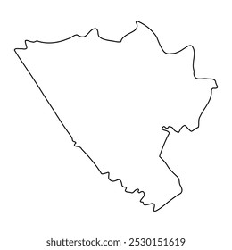 Pader district map, administrative division of Uganda. Vector illustration.