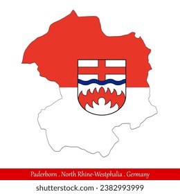 Paderborn Flag - North Rhine-Westphalia,Germany (EPS)