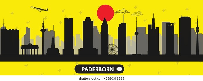 Paderborn , Deutschland , schöne Skyline-Vektorgrafik