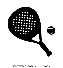 Padle Tennis definir ícone. Padle racket e bola logotipo ícone vetor no fundo branco.