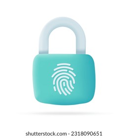 Padlock 3D icon. Security concept. Password. Money protection from crooks. 3d illustration