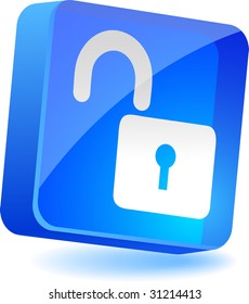 Icono 3d de Padlock. Ilustración vectorial.