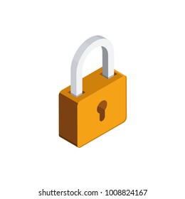 Padlock 3D Isometric Icon