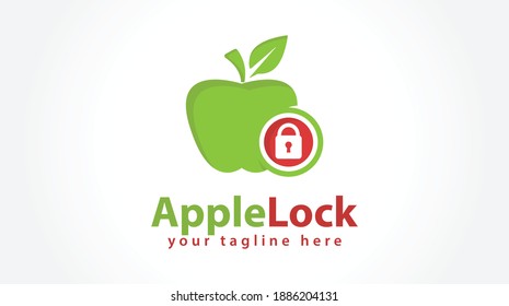 Padlock apple logo template. Vector