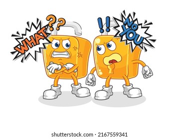 the padlock arguing each other cartoon vector