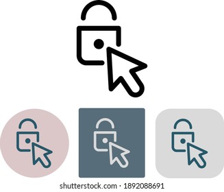 Padlock with Arrow Cursor Vector Icon