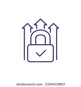 padlock and arrows line icon