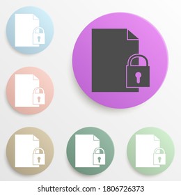 padlock badge color set. Simple glyph, flat vector of web icons for ui and ux, website or mobile application