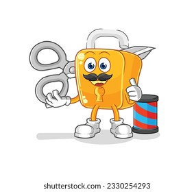 the padlock barber cartoon. cartoon mascot vector